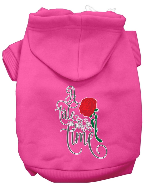 Timeless Tale Screen Print Dog Hoodie Bright Pink XS